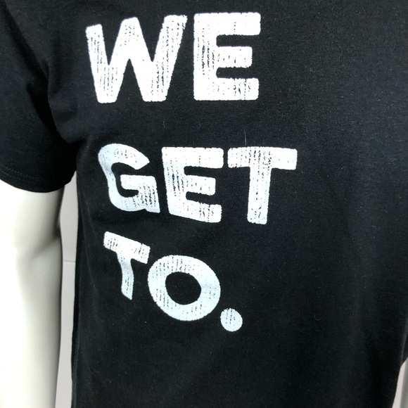 CUSTOM INC "WE GET TO." Men's T-Shirt Black Sz L - Picture 2 of 8